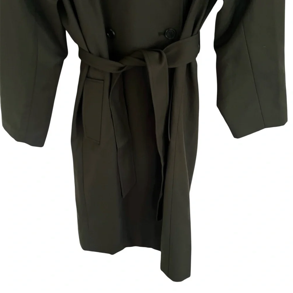 J Crew Green Trench Coat in Wool Blend Brilliant Spruce NWT Size 6